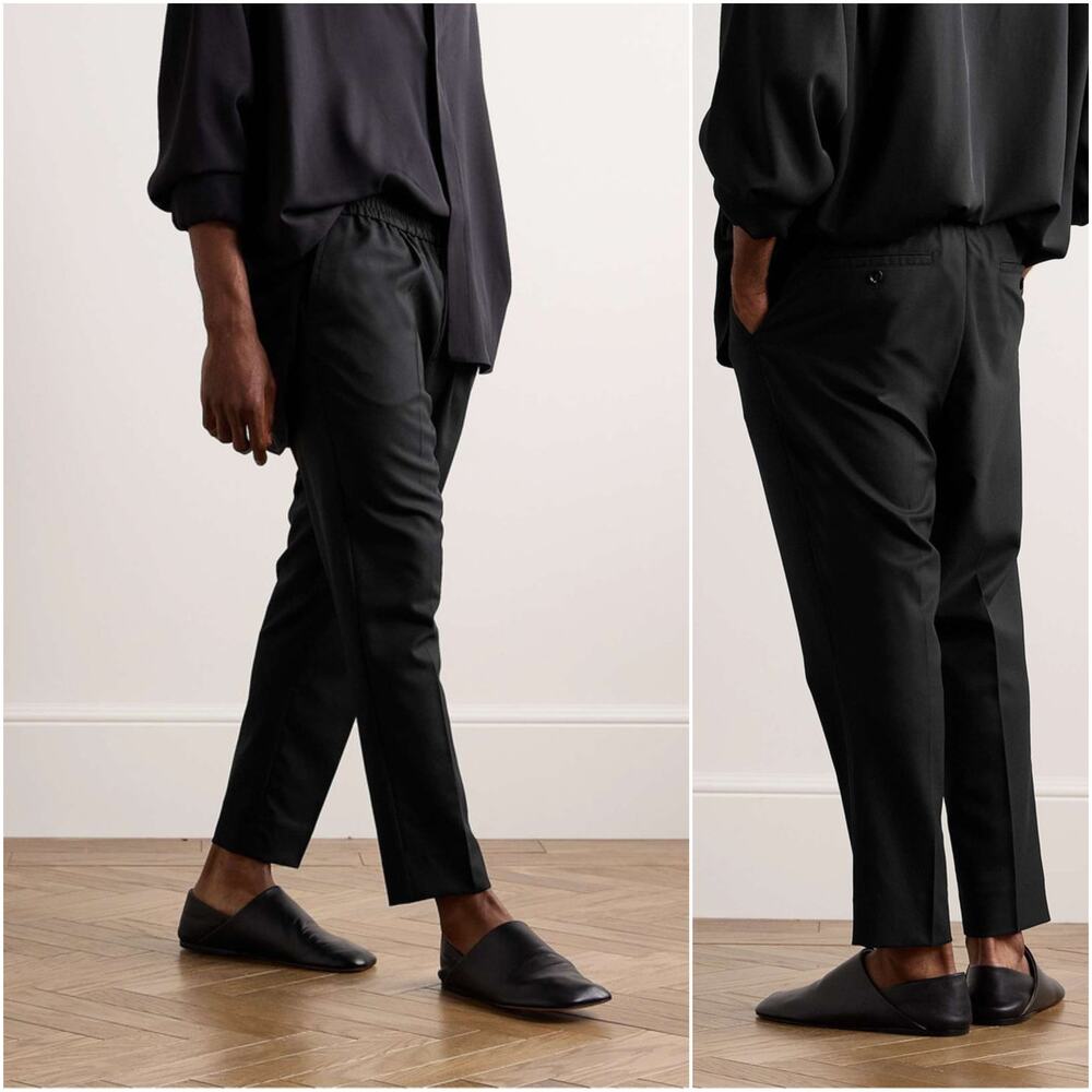 AMI Paris Alexandre Mattiussi Cropped Pleated Virgin wool Trousers M Slim